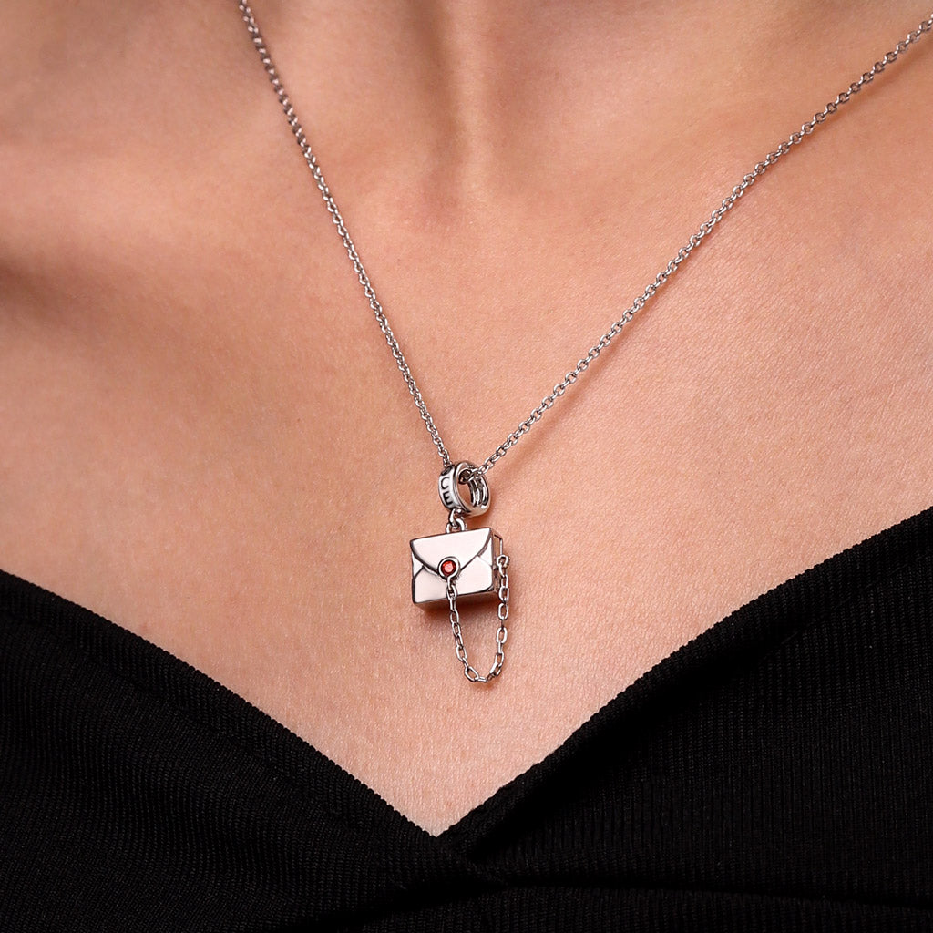 Gnoce Photo Secret Love Envelope Charm Platinum-plated Silver Blend_5