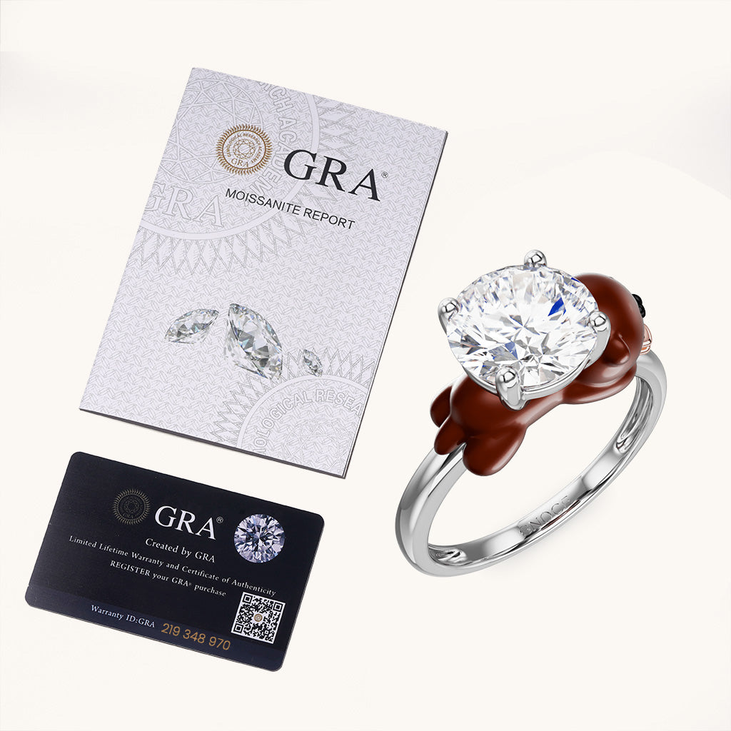 Gnoce Otter Embraces Moissanite Round Cut Ring_6