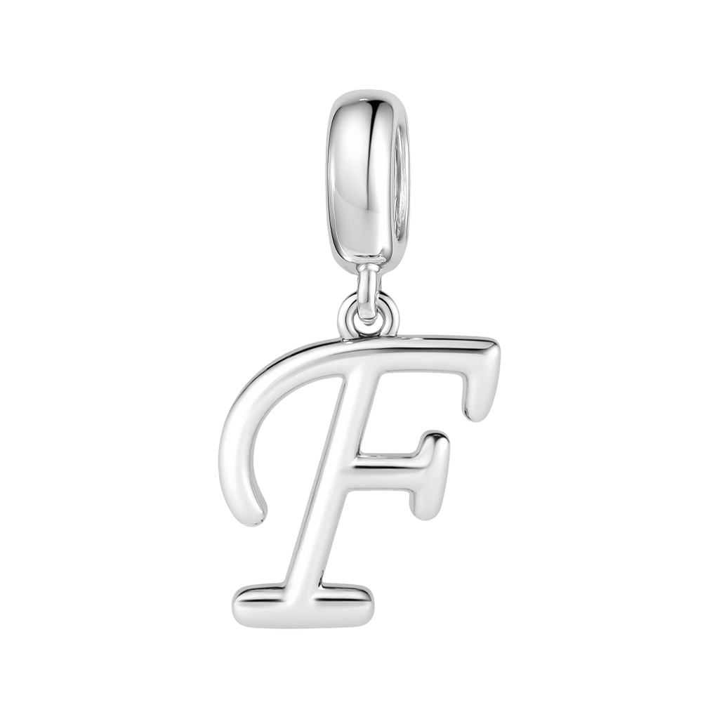 Gnoce "Forever Young"  Letter F 925 Sterling Silver Dangling Charm Great for Bracelet, Choker, Necklace_1