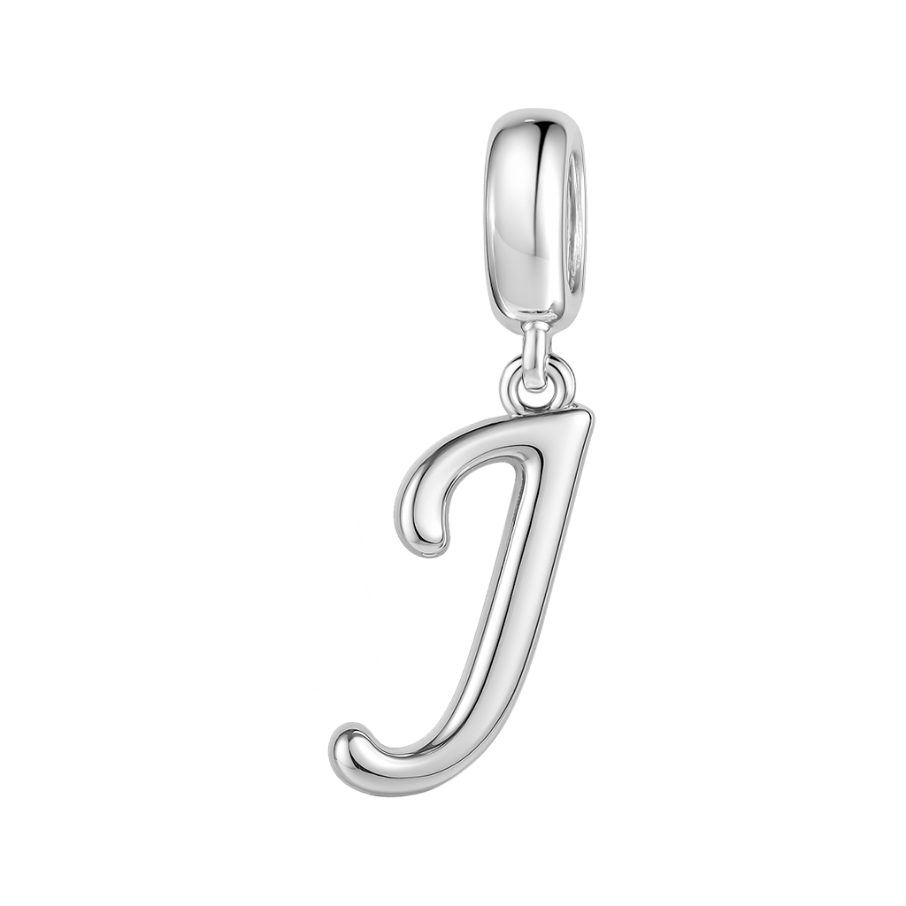Gnoce "Joyful Day" Letter J 925 Sterling Silver Dangling Charm Suit for Bracelet,Choker,Necklace_1