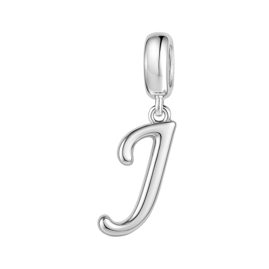 Gnoce "Joyful Day" Letter J 925 Sterling Silver Dangling Charm Suit for Bracelet,Choker,Necklace_1