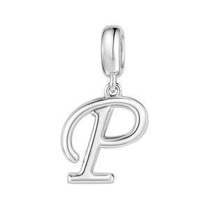 Gnoce "Power of Love"  Letter P 925 Sterling Silver Dangling Charm Great for Bracelet, Choker, Necklace_1