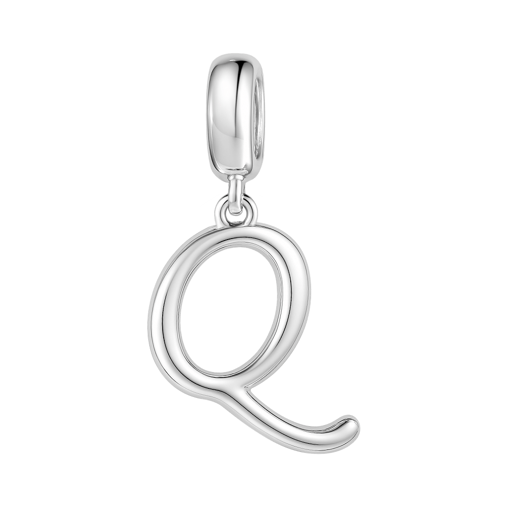 Gnoce "My Queen"  Letter Q 925 Sterling Silver Dangling Charm Great for Bracelet, Choker, Necklace_1