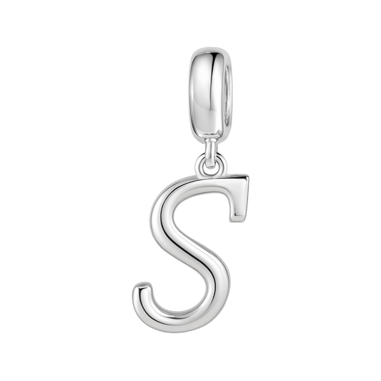 Gnoce "Smile and Let It Go " Letter S 925 Sterling Silver Dangling Charm Great for Bracelet, Choker, Necklace_1