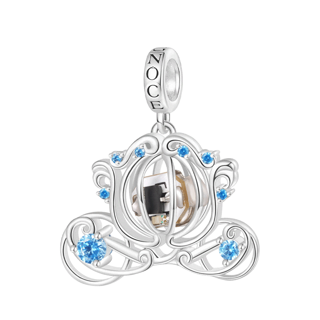 Gnoce Wireless LED Glow Glass Pumpkin Carriage Pendant Dangle Charm_1