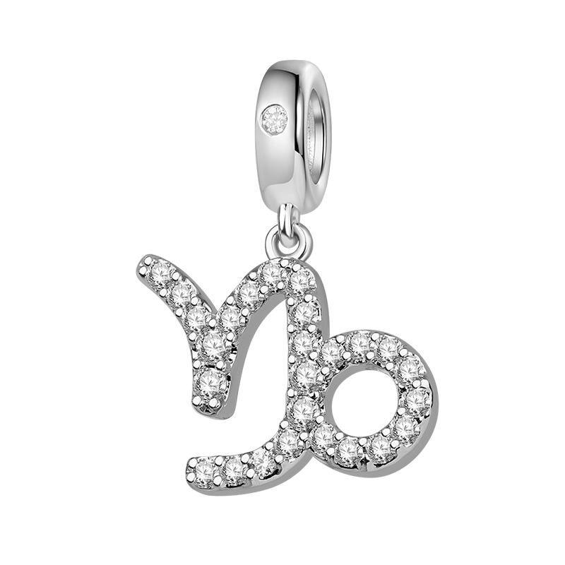 Gnoce Capricorn Zodiac Charm Platinum-plated Silver Blend_1