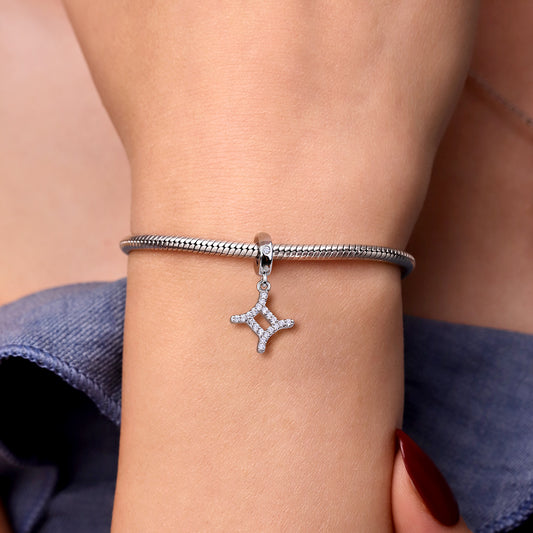 Gnoce "I Need You" 925 Sterling Silver Gemini Charm Zodiac Sign Pendant With Cz For Bracelet_3