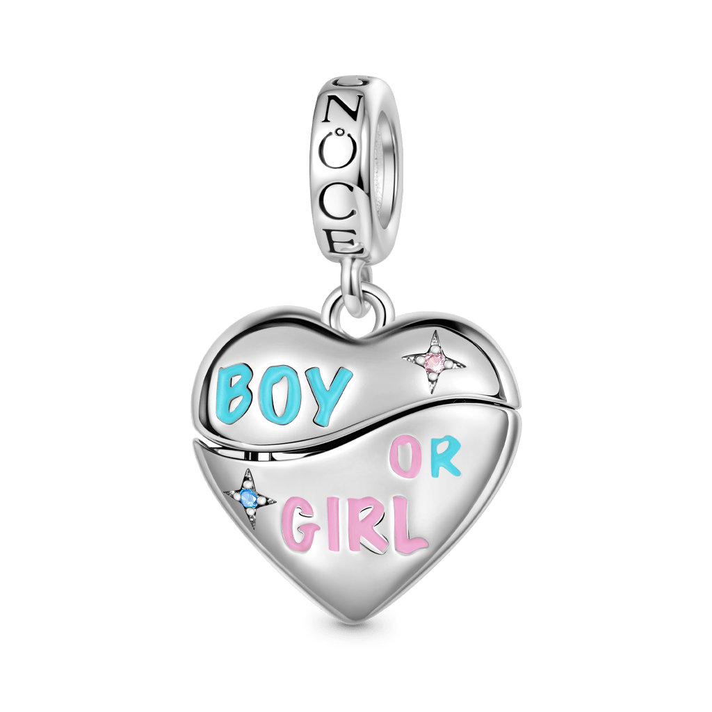 Gnoce Engravable Gender Reveal Birthstone Pendant Dangle Charm_2