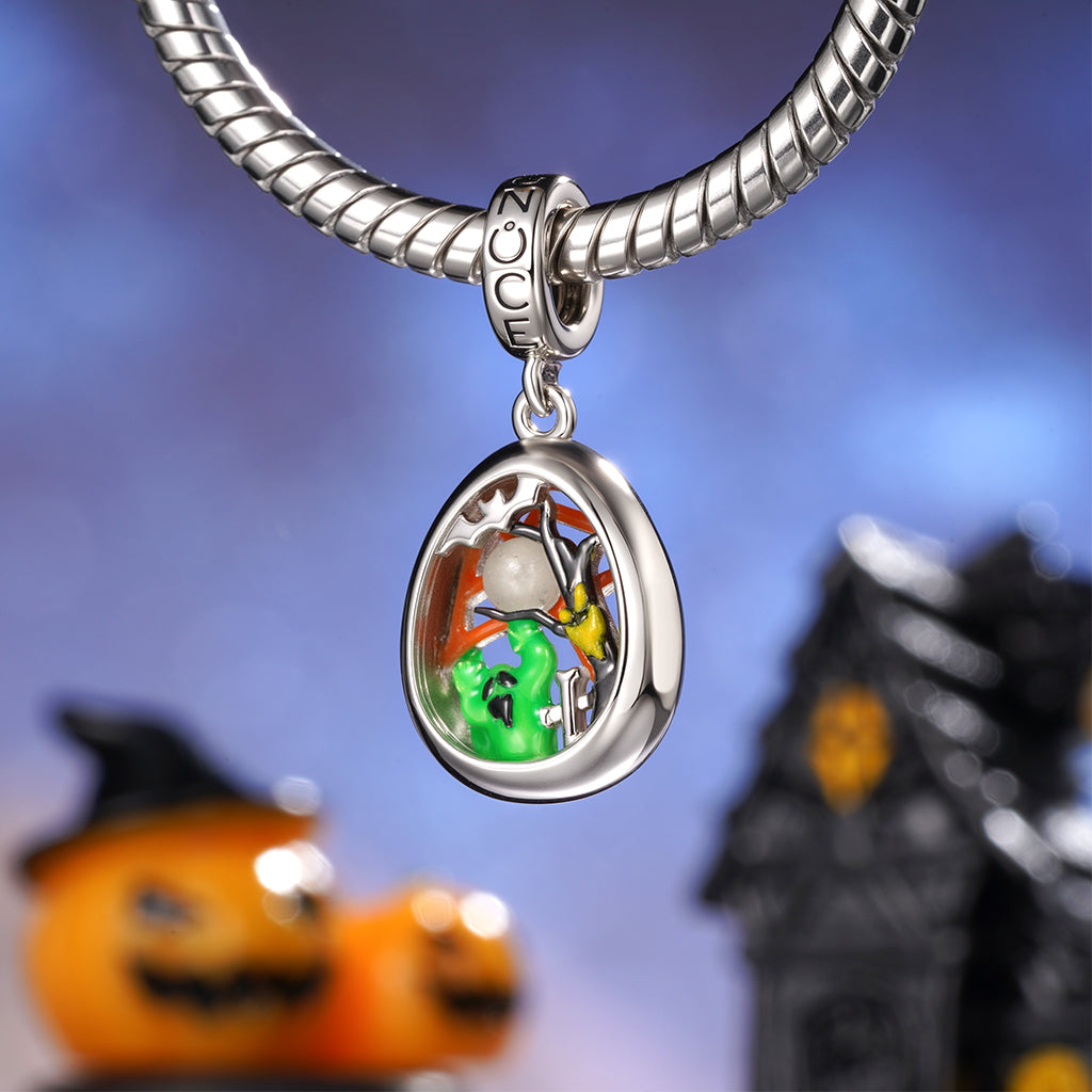 Gnoce Halloween Landscape Egg Glow-in-the-Dark Pendant Dangle Charm_4