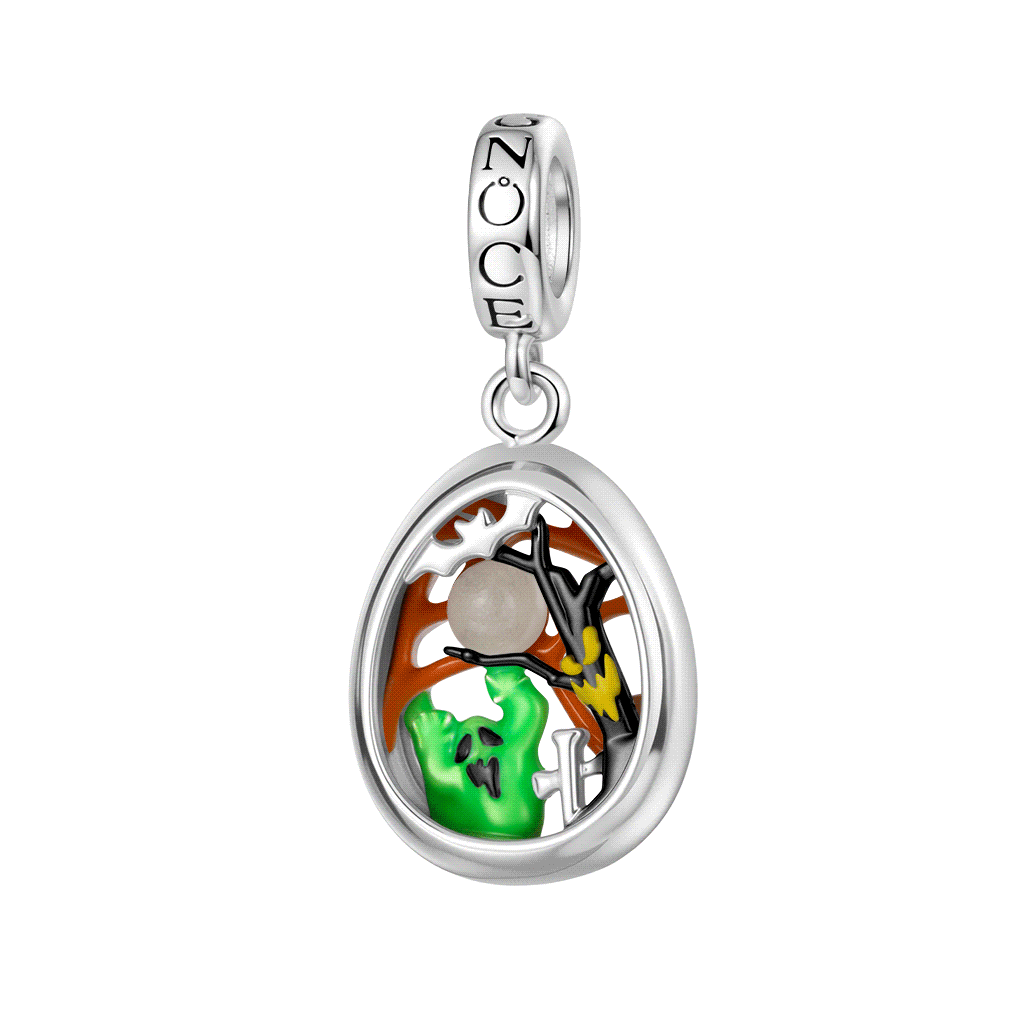 Gnoce Halloween Landscape Egg Glow-in-the-Dark Pendant Dangle Charm_1