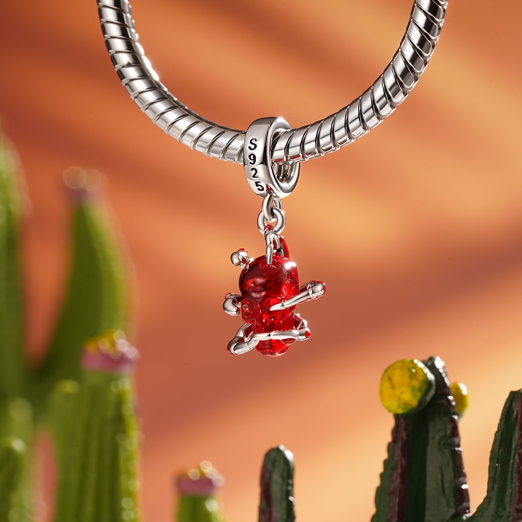 Gnoce Blood Spider Skull Pendant Dangle Charm_3