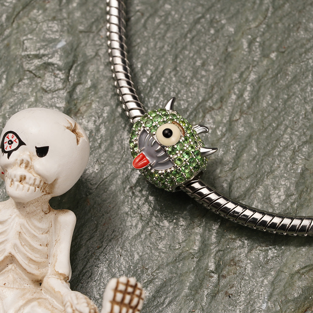 Gnoce Halloween One-Eyed Green Monster Pumpkin Charm_3