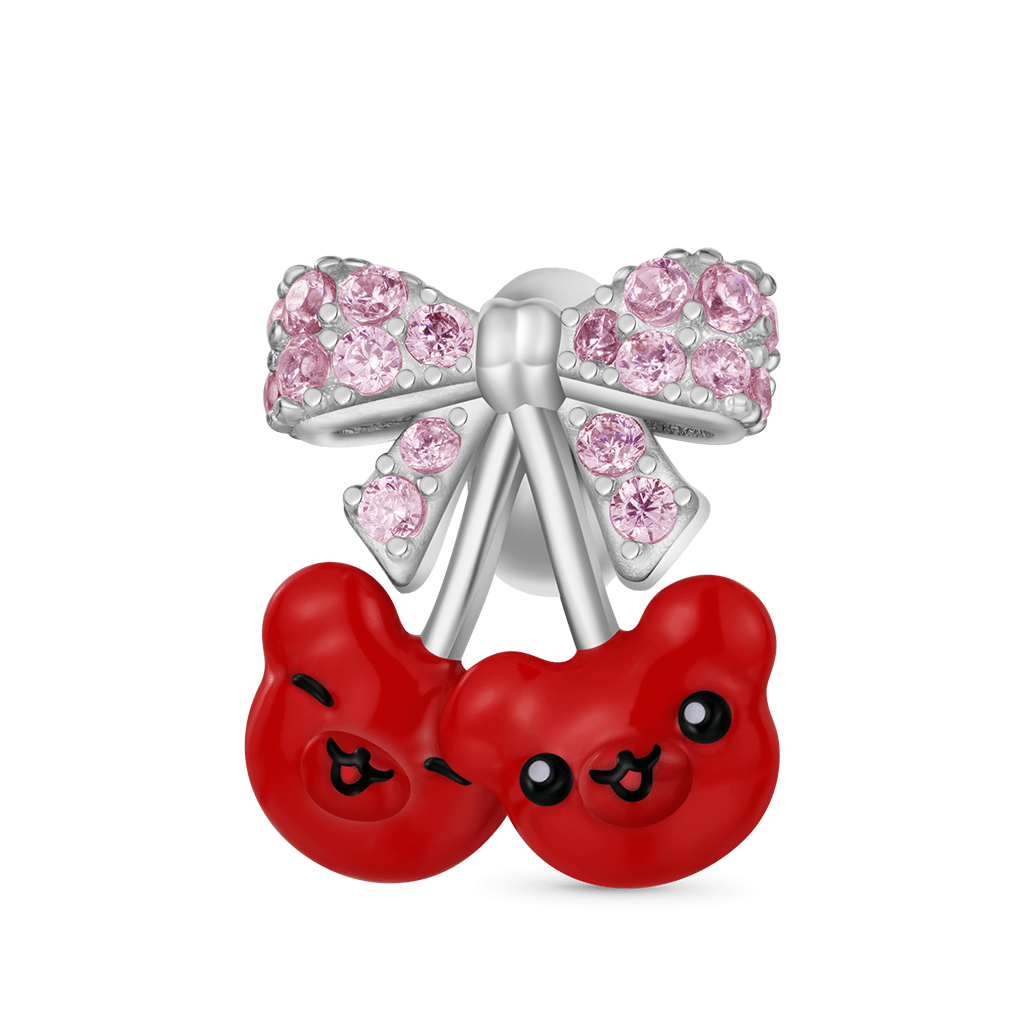 Gnoce Bow-knot Cherry Bear Charm_1