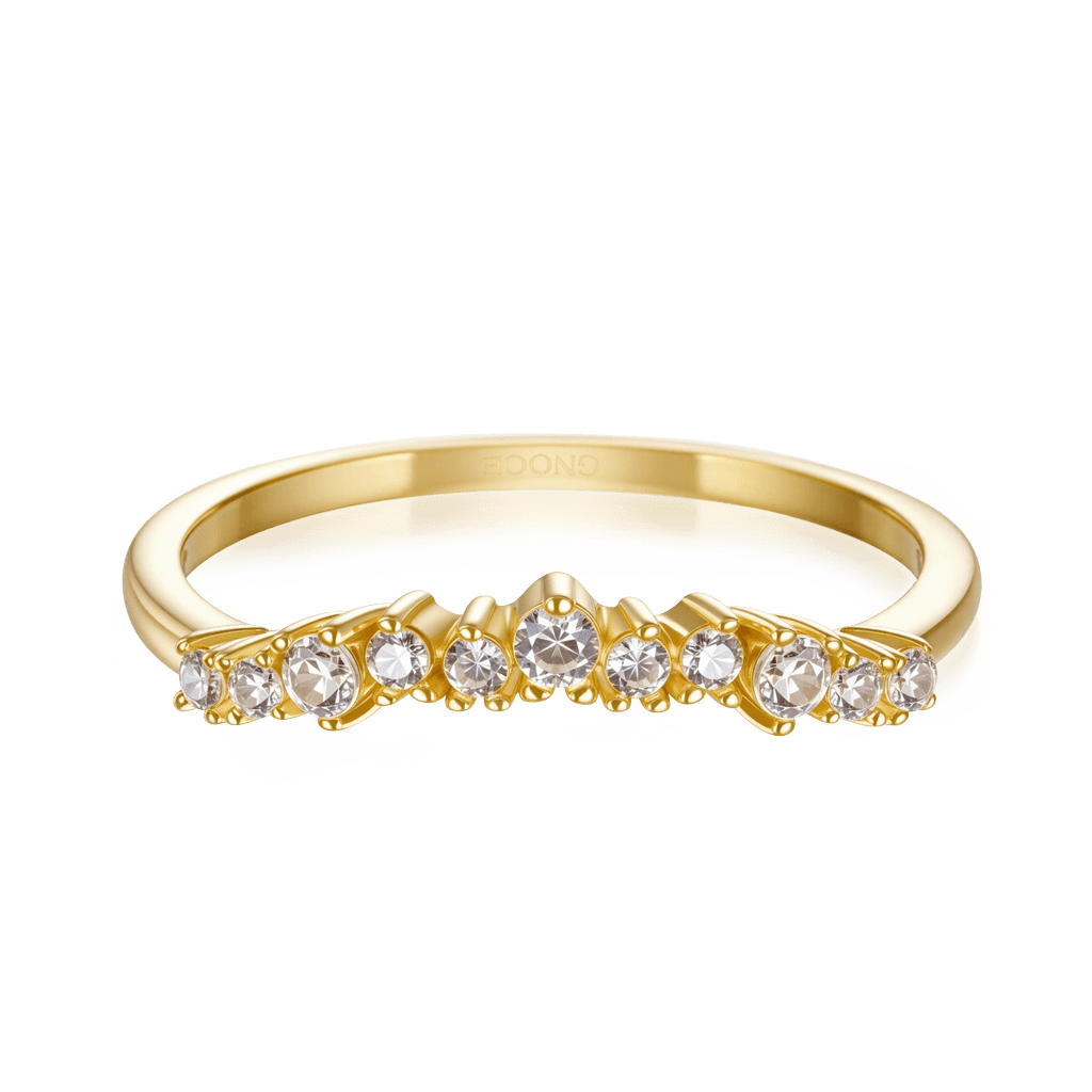 Gnoce 14K/10K Solid Gold Multistone Moissanite Cluster Ring_1