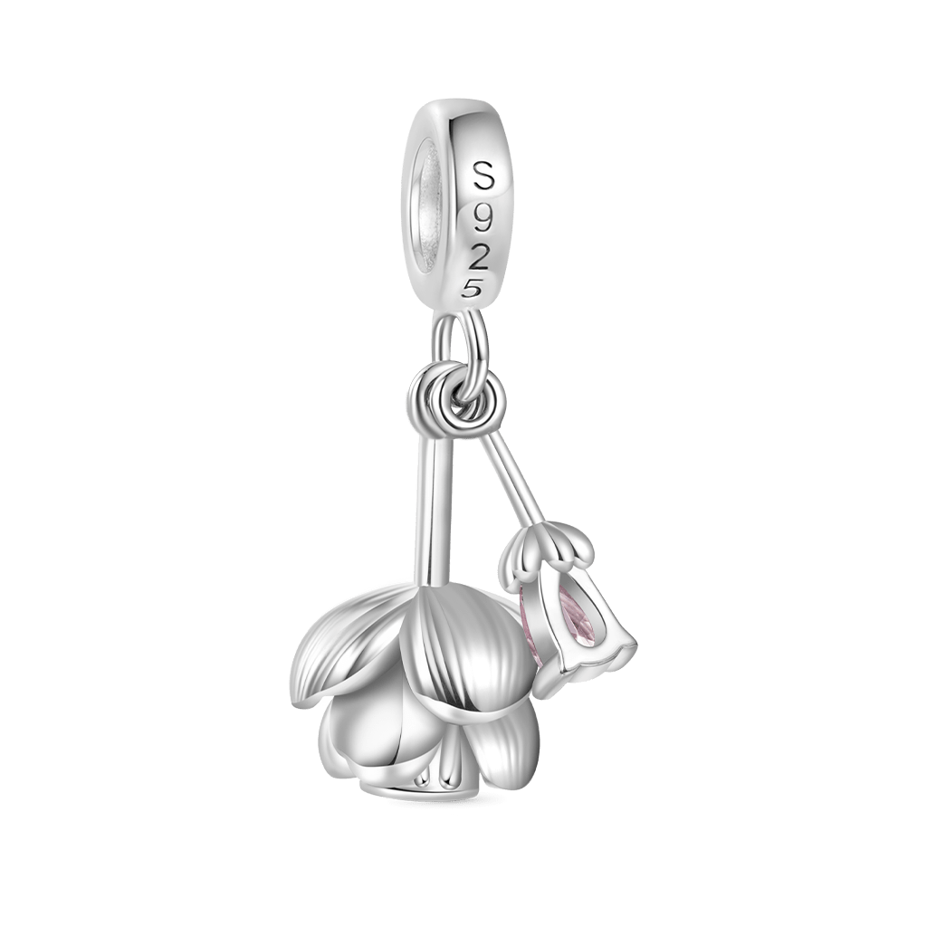 Gnoce Openable Blooming Cherry Blossom Charm Platinum-plated Silver Blend_3