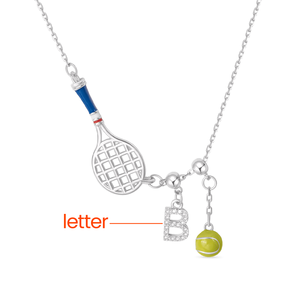 Gnoce Personalized Tennis Ball Racket Necklace_2