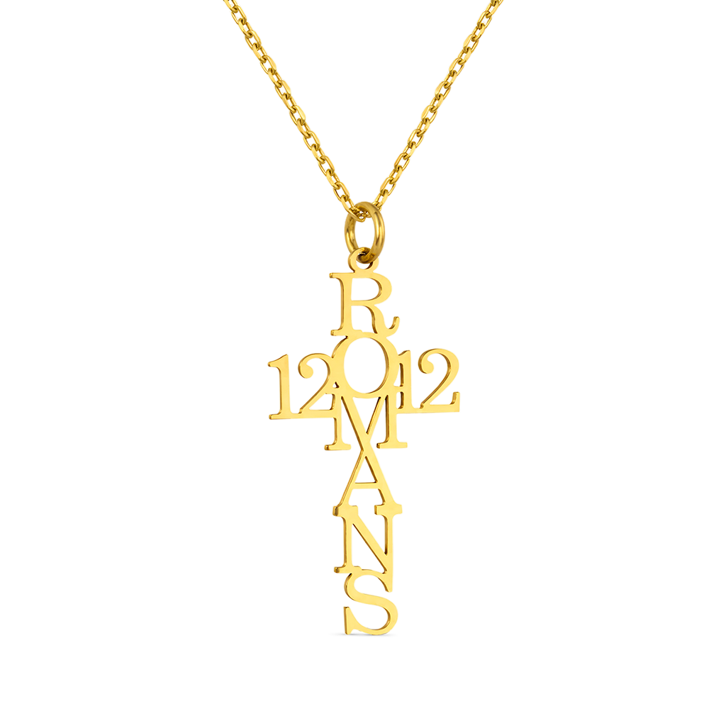 Gnoce Personalized Psalm Bible Verse Cross Necklace_1