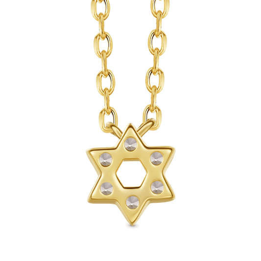 Gnoce 14K/10K Solid Gold Moissanite Hexagram Necklace_2