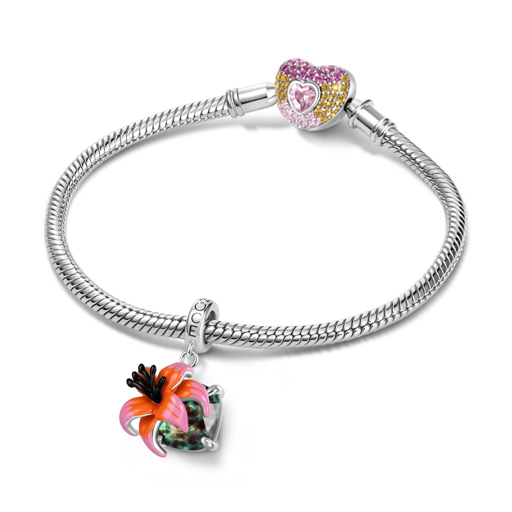 Gnoce Lily Leopard Print Pendant Dangle Charm_3