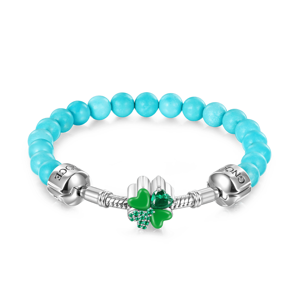 Gnoce Adjustable Natural Turquoise Gemstone Basic Bracelet_1
