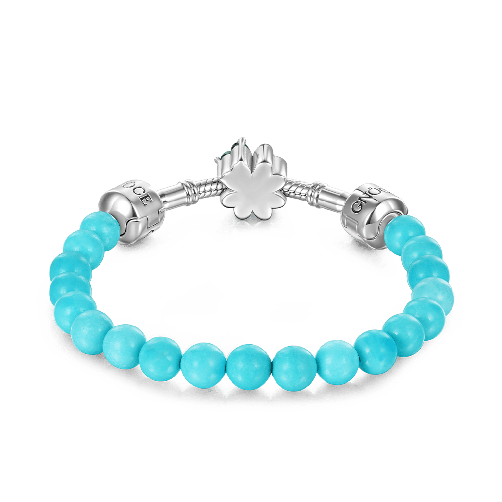 Gnoce Adjustable Natural Turquoise Gemstone Basic Bracelet_3