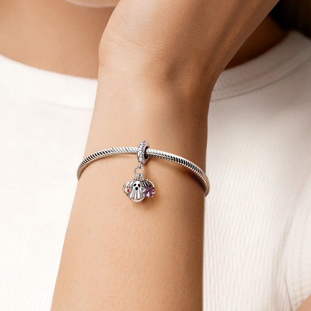 Gnoce Halloween Ghost Pumpkin Skull Triple Pendant Dangle Charm_2