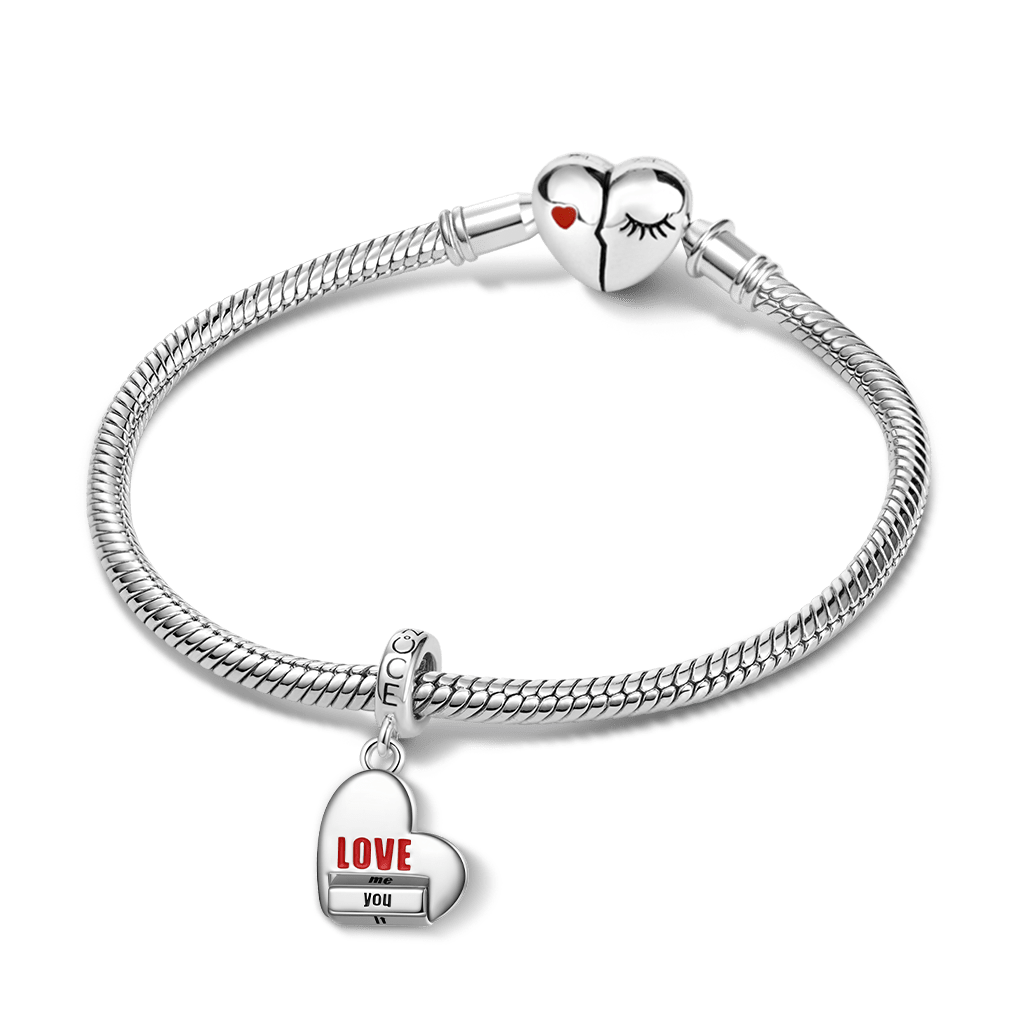 Gnice Heart Rotating “LOVE” World Pendant Dangle Charm_3