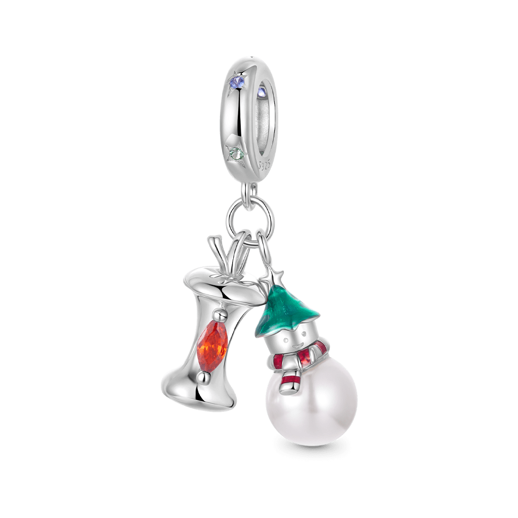 Gnoce Christmas Snowman Apple Pendant Dangle Charm_1
