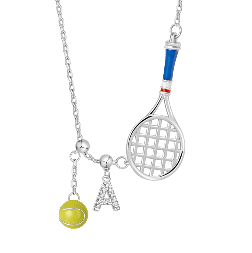 Gnoce Personalized Tennis Ball Racket Necklace_1