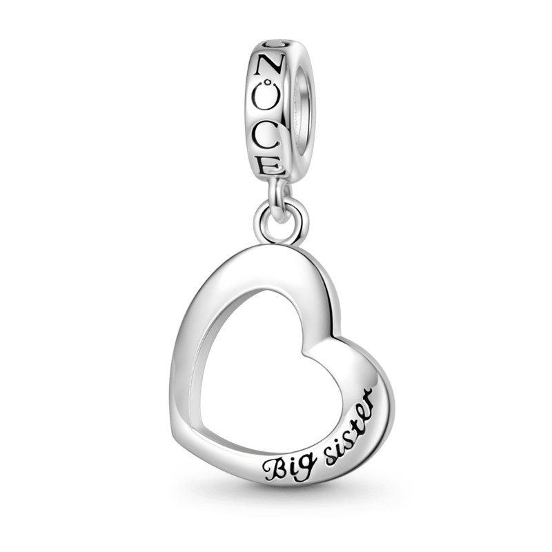 Gnoce Little sister&Big sister Heart Pendant Dangle Charm_2