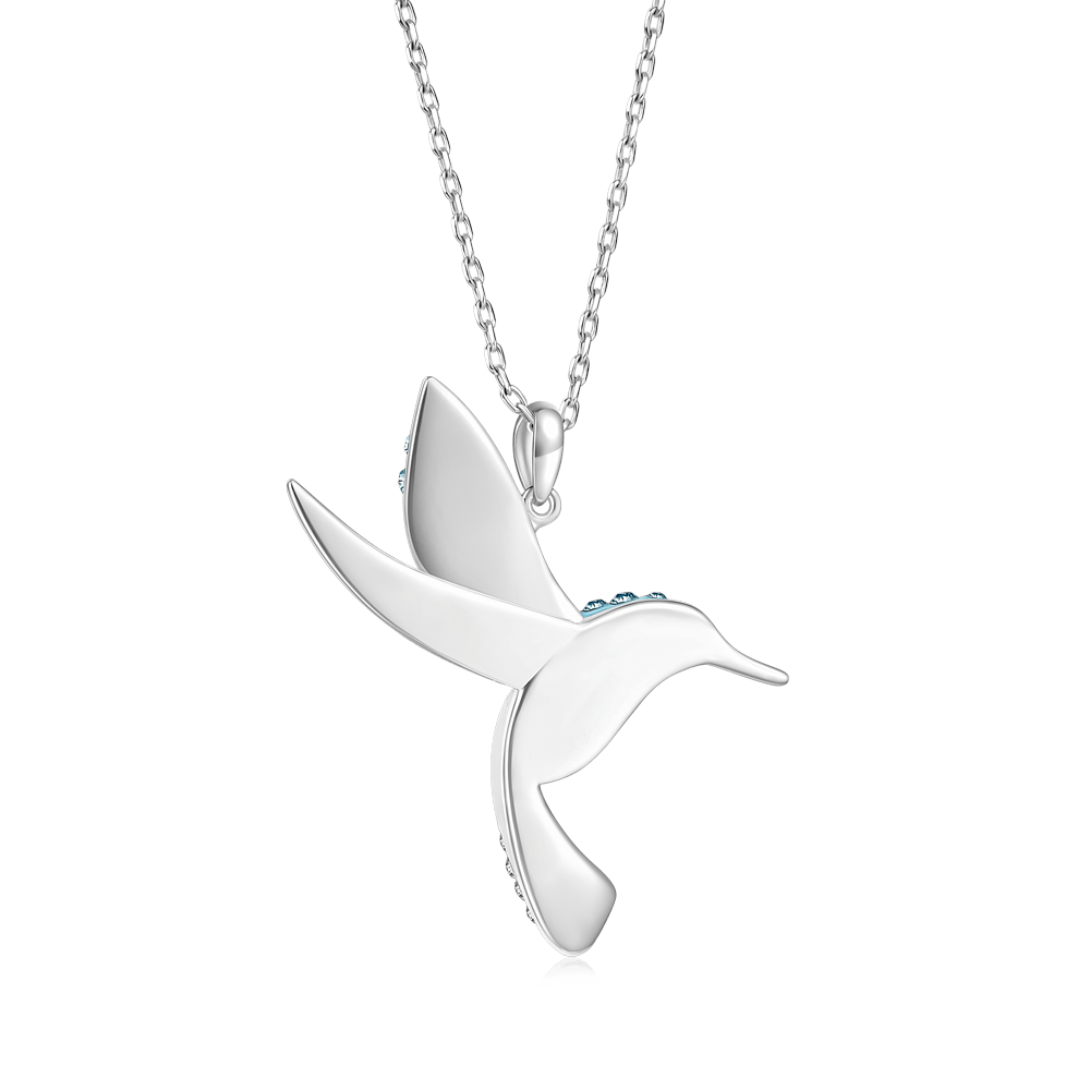Gnoce Sparkling Hummingbird Pavé Pendant Necklace_2