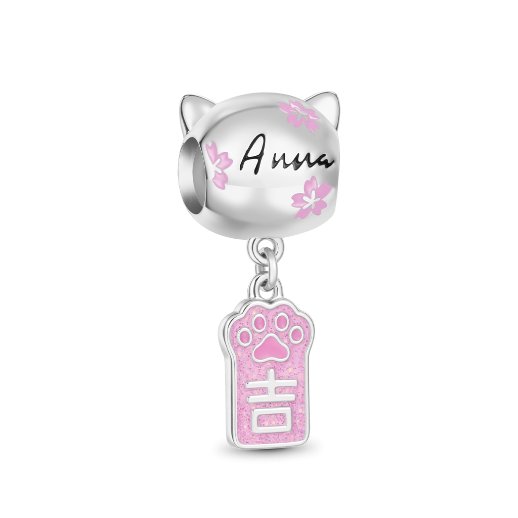 Gnoce Engravable Cat-shaped Wind Chime Amulet Charm_5