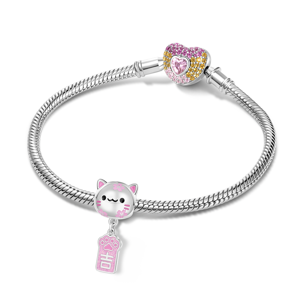 Gnoce Engravable Cat-shaped Wind Chime Amulet Charm_3