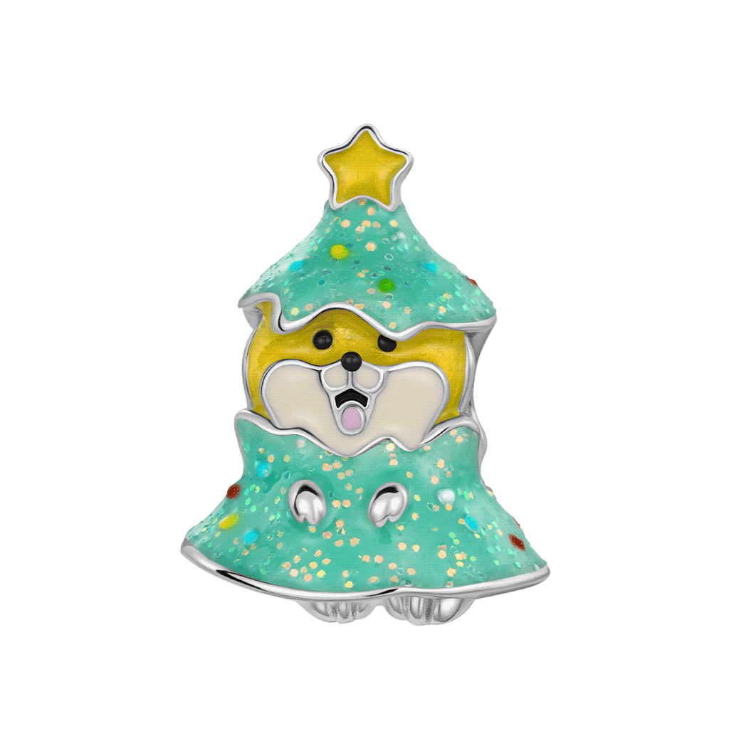 Gnoce Christmas Tree Corgi Glow-in-the-Dark Charm_1