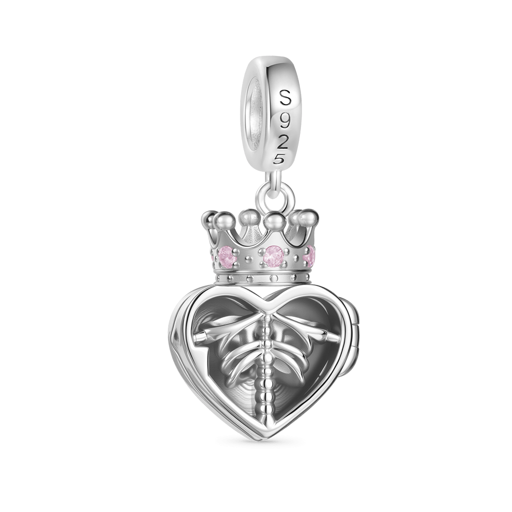 Gnoce Openable Skull Heart Lock Birthstone Pendant Dangle Charm_5