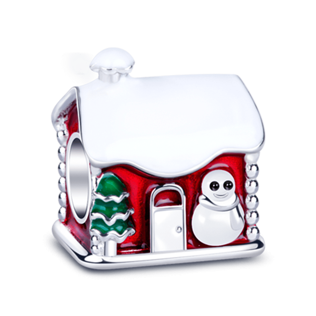 Gnoce "Nothing is Better Than Your Sweet Lovely Home"Christmas Warm House 925 Sterling Silver Charm Bead_1