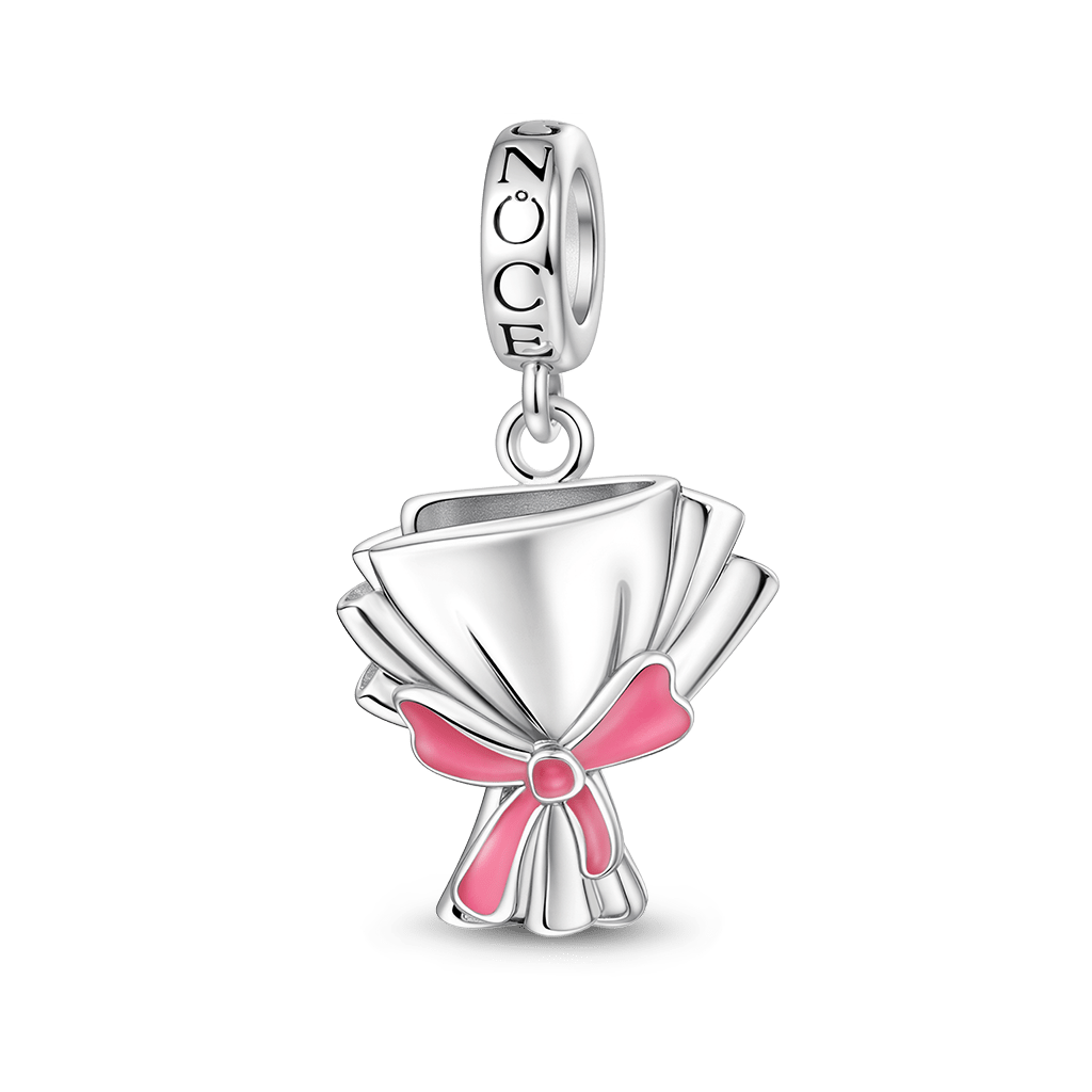 Gnoce Bow Bouquet Charm Platinum-plated Silver Blend_1