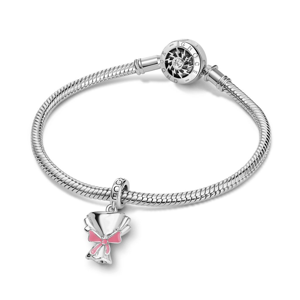 Gnoce Bow Bouquet Charm Platinum-plated Silver Blend_3
