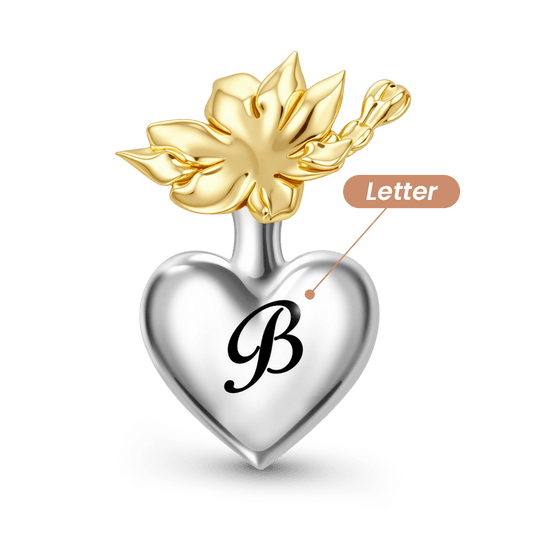 Gnoce Custom Birthday Flowers Birthstone Letter Heart Charm_4