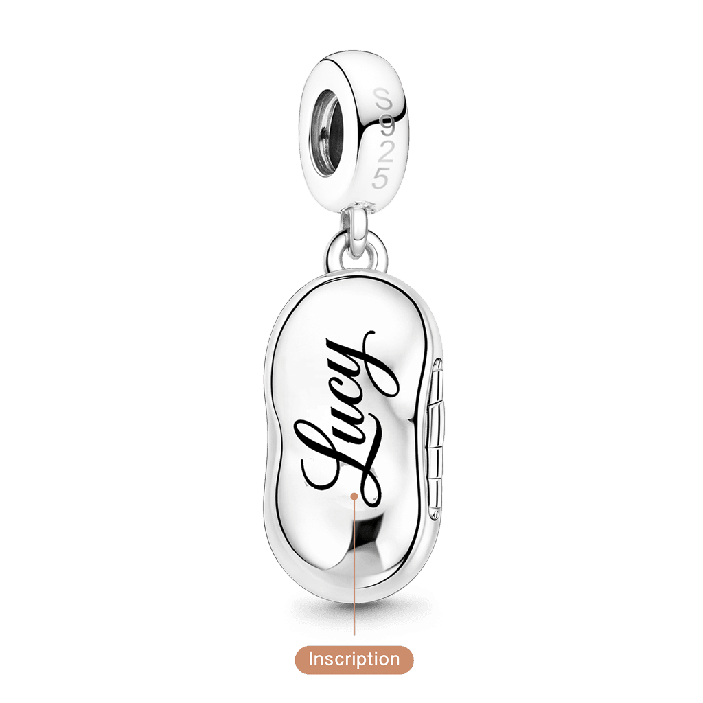 Gnoce Glow-in-the-Dark Lucky Clover Bean Pod Engravable Pendant Dangle Charm_6