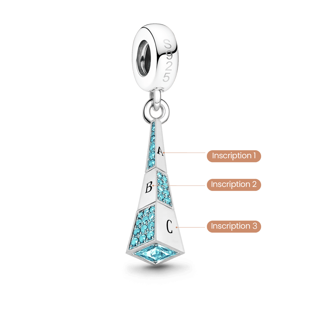 Gnoce Rotating Geometry Customised Birthstone Pendant Dangle Charm_2