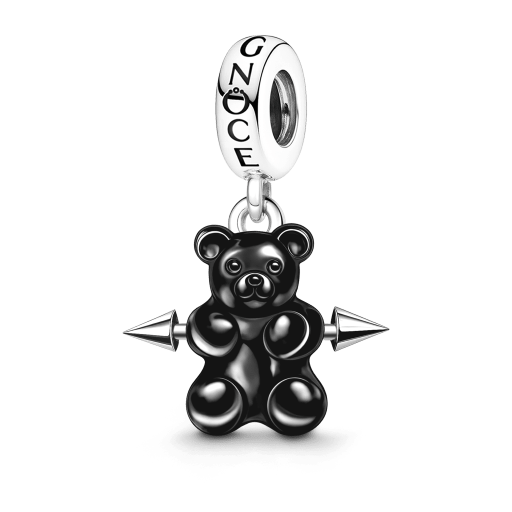 Gnoce Punk Bear Stud Engravable Pendant Dangle Charm_1