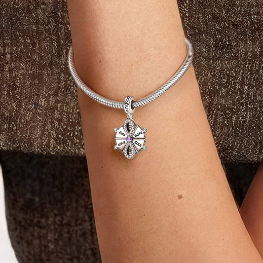 Gnoce Lucky Wheel Birthstone Pendant Dangle Charm_3