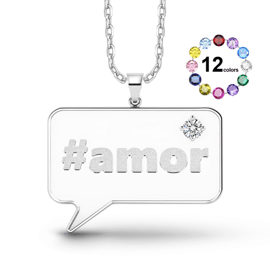 Gnoce Hashtag Speech Bubble Custom Necklace_1