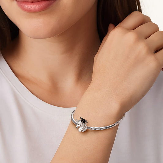 Gnoce Engravable Unicorn Graduation Cap Charm_2