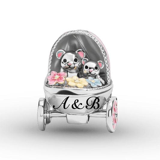 Gnoce Mother's Day Baby Stroller Mother & Baby Mouse Charm_1