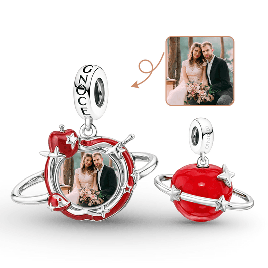 Gnoce Apple Planet Personalized Photo Pendant Dangle Charm_1