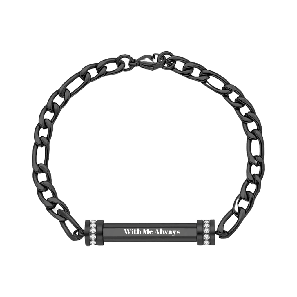 Gnoce Custom Engraved Figaro Chain Bracelet_3