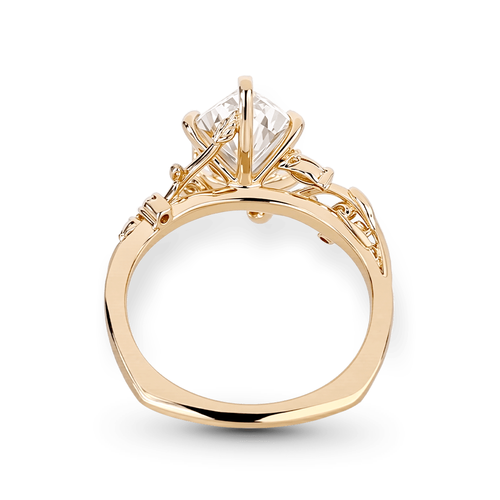 Gnoce Organic Vine Marquise-Cut Moissanite Engagement Ring_2