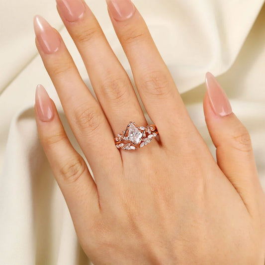 Gnoce Nature-Inspired Leaf Kite-Cut Promise Ring Set_2